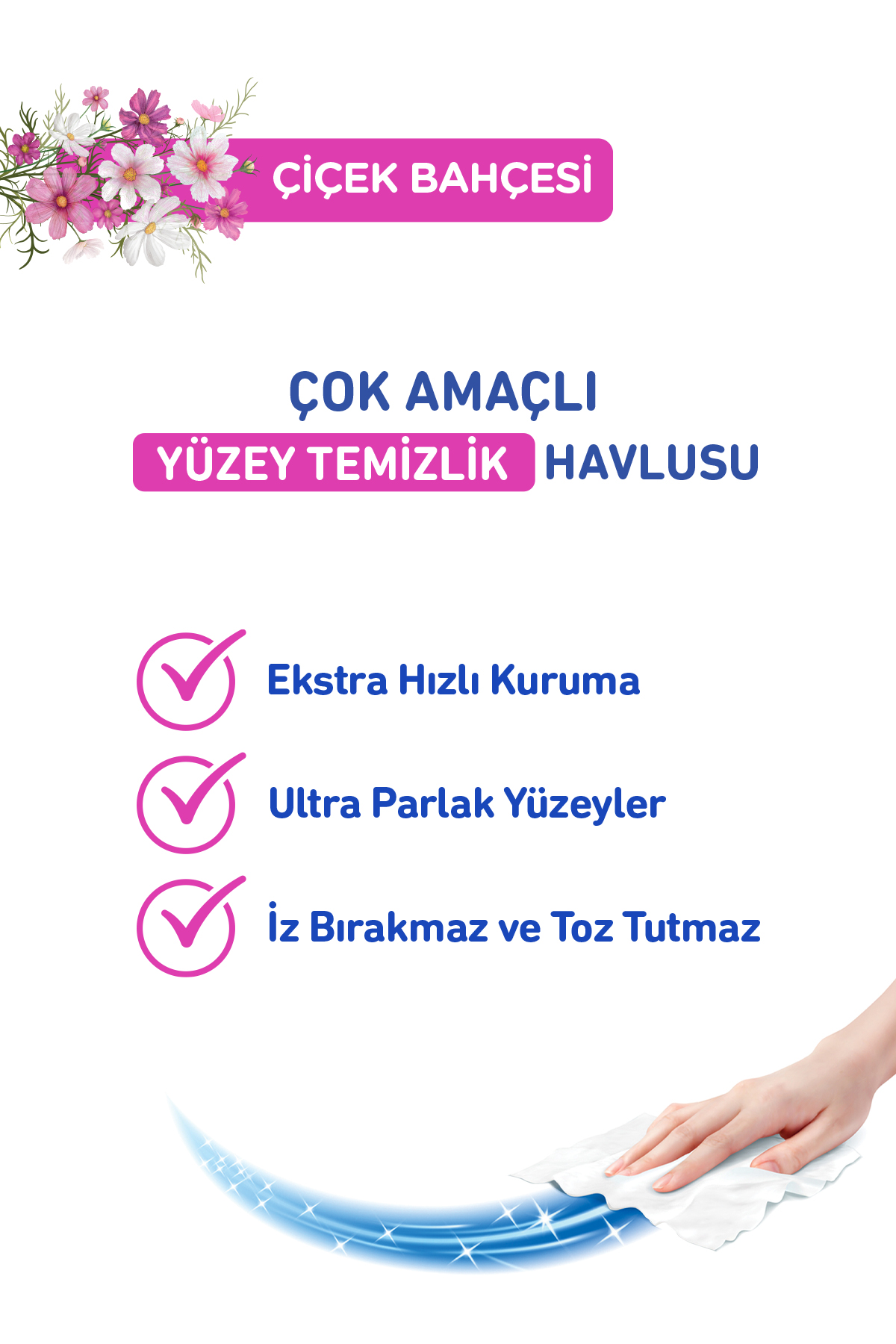 Giggles XXL İz Bırakmayan Yüzey Temizlik Havlusu - (Çiçek Bahçesi) 1200 Yaprak